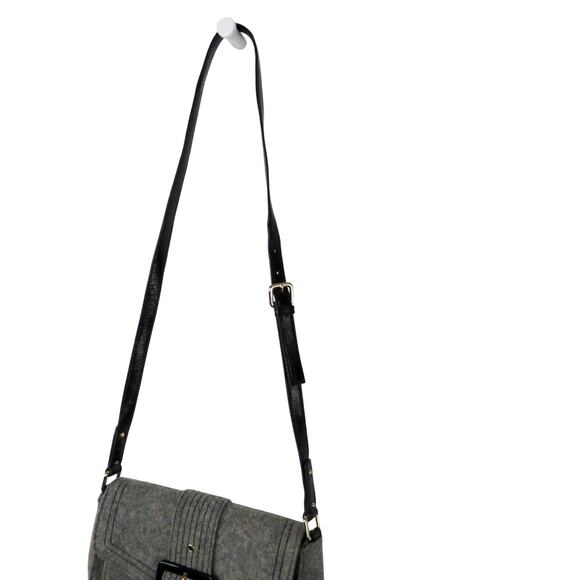 Kate Spade Raleigh Walker Park Wool Crossbody Bag Charcoal Gray Wool Felt Bag - Picture 5 of 11